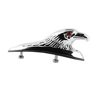 Qudinip Ornement de Prudence de Moto de Moto, Statue de Tête D' aux Yeux Rouges, Finition en Or Chrome en Aluminium de Haute qualité, Montez sur Un Capot D'aile, avec des Boulons de 6