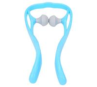 Qudinip Outil de Massage du Cou à Main pour Soulager les Tissus Profonds, Masseur Ergonomique du Cou et des épaules pour les Employés de Bureau, Matériau ABS et TPR, 1 unité (Bleue)