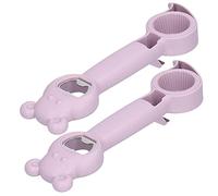 Qudinip Ouvre-bouteille Manuel Portable Universel 2 Pièces, pour Usage Domestique et en Cuisine, Conception Polyvalente 4 en 1 en PP et Acier Inoxydable 304 (Violette)