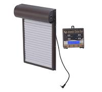 Qudinip Ouvre-Porte Programmable pour Poulailler, Télécommande Légère en Aluminium avec Minuterie et Capteur de Lumière pour Une Gestion Facile des Volailles (Brun)
