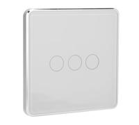 Qudinip Panneau de Commande sans Fil pour Interrupteur D'éclairage Intelligent, avec fonctionnalité Tactile, pour Domotique, Blanc, 3 Gangs, Matériau PC + ABS