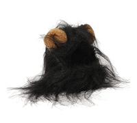 Qudinip Perruque Crinière de Chat, Déguisement Amusant et Moelleux, Couvre-Chef pour Chats et Petits Chiens, Idéal pour Halloween et Les Spectacles d'animaux de Compagnie (Noire)