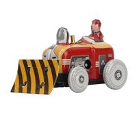 Qudinip Petit Jouet Pushdozer Vintage à Remonter, Jouet Rétro en étain avec Fonction Mécanique pour Enfants et Collectionneurs, Matériau en Fer Durable, 1 unité
