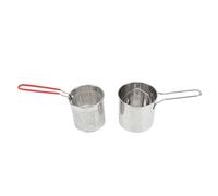 Qudinip Petite Friteuse en Acier Inoxydable, Conception Premium, Cuisson Multifonctionnelle pour Usage Domestique, Mini Friteuse de Cuisine Portable (Ensemble de 4 pièces : marmite + panier passoire