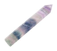 Qudinip Pilier de Cristal de Fluorite coloré à Pointe Unique pour la Méditation de Guérison, Quartz Naturel, 6~7 Cm, 1 unité (Colonne de Cristal de Fluorite colorée à Pointe #13)