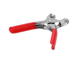 Qudinip Pince à œillets Chromée, Outil de Pose D'œillets Durable avec 100 Rivets pour Projets D'artisanat, Rouge 6 Pouces