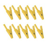 Qudinip Pince de Test de Puissance, Bonne conductivité, Pince de sécurité pour les Tests électriques, 10 Pièces, Taille D'ouverture de 20mm, 30A/1000V (Jaune)