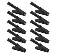 Qudinip Pince de Test électrique, 10 Pièces, Pince de sécurité Isolée en Laiton Durable pour équipement électronique, Camping-car Automobile 20A 10mm (Noir)