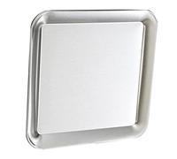 Qudinip Plateau à Dîner en Acier Inoxydable Durable, Plateau à Vaisselle élégant pour Banquets, Remise de Diplômes, Usage Domestique, Couleur Argent, 1 unité (L)