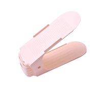 Qudinip Porte-Chaussures Réglable Double Couche, Rangement Peu Encombrant pour Salle de Bain et Salon 10x25x8cm (Rose)