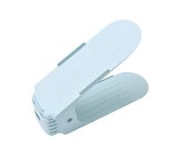 Qudinip Porte-Chaussures Réglable Double Couche, Rangement Peu Encombrant pour Salle de Bain et Salon 10x25x8cm (Bleu Ciel)