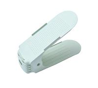 Qudinip Porte-Chaussures Réglable Double Couche, Rangement Peu Encombrant pour Salle de Bain et Salon 10x25x8cm (Verte)