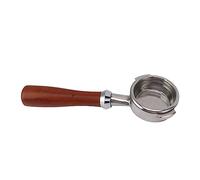 Qudinip Porte-filtre à café sans Fond, Conception Ergonomique pour une Extraction Améliorée, Poignée en Bois Massif 12.9oz (pour poignée sans fond Nuova)