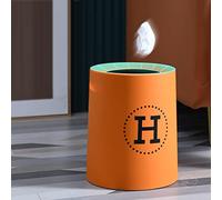 Qudinip Poubelle à Dessus Ouvert, Double Couche, Ronde et épaisse, Mini pour Chambre à Coucher, Bureau, Plastique Orange (13L)