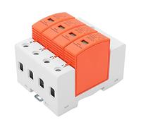 Qudinip Protecteur de Surtension AC, Rail 36mm, Dispositif 4P, Réponse Rapide, Protection Contre Le Tonnerre pour Systèmes et Appareils électriques, PC Ignifuge