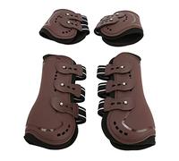 Qudinip Protège-Jambes de Cheval, Bottes de Protection Légères à Absorption des Chocs Réglables pour Le Saut et L'équitation de Spectacle, Ensemble de 4 Pièces en Néoprène PU (Grande)