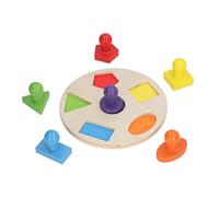 Qudinip Puzzle en Forme de Bois, Jouet d'apprentissage éducatif pour Enfants, Développement des Compétences Créatives dans des Couleurs Vives, Planche Ronde de 18cm