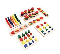 Qudinip Puzzle en Forme de Bois, Jouet éducatif pour Enfants de 3 Ans et Plus pour Améliorer la Reconnaissance des Formes et la Coordination œil-Main, Bois de Hêtre, 26 Pièces