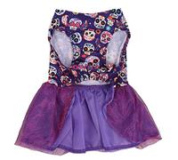 Qudinip Robe Halloween pour Animaux de Compagnie, Costume de Princesse Extensible Doux avec Maille et Design plissé, pour la Fête de la Fête des Petits Chiens (M)