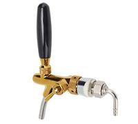 Qudinip Robinet de Bière doré avec Conception en Acier Inoxydable Durable et Contrôle Complet du Débit pour le Brassage à Domicile et les Fêtes 22,1 X 15,5 X 5,9 Cm