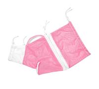 Qudinip Sac de Bain pour Chat, Sac de Douche Réglable en Respirante pour Le Toilettage et Le Bain des Chats et Chatons, 60 X 42 X 32 Cm (Rose Blanc)