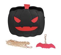 Qudinip Sac Fourre-tout à Citrouille, Sac de Bonbons Halloween, Sac à Bandoulière Multifonctionnel en Cuir Pu à la Main avec Fermeture à Fermeture éclair pour un Truc D'Halloween ou un (Noir)