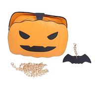 Qudinip Sac Fourre-tout à Citrouille, Sac de Bonbons Halloween, Sac à Bandoulière Multifonctionnel en Cuir Pu à la Main avec Fermeture à Fermeture éclair pour un Truc D'Halloween ou un (Brun)