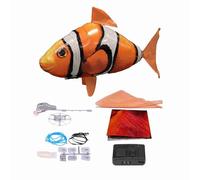 Qudinip Shark Volant à Distance, Jouet RC Gonflable, Shark de Requin Ballon pour Les Enfants Jeu en Plein Air Intérieur, Road Shark Jouet (Poisson de Clown Orange)