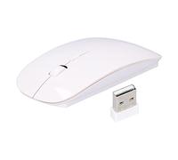 Qudinip Souris sans Fil Intelligente Mince Conception Ergonomique 2.4G Souris sans Fil pour Ordinateur de Bureau Ordinateur de Bureau avec Récepteur USB (Blanche)