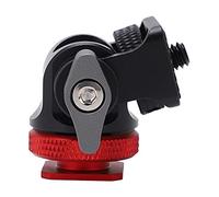 Qudinip Support de Moniteur de Terrain avec Bouton Réglable à 360° pour Utilisation avec Caméra et Moniteur, Aluminium Léger, Comprend Un Support de et Une clé Hexagonale (Rouge)