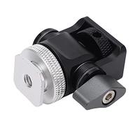 Qudinip Support de Moniteur de Terrain avec Bouton Réglable à 360° pour Utilisation avec Caméra et Moniteur, Aluminium Léger, Comprend Un Support de et Une clé Hexagonale (Argent)