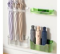 Qudinip Support de Porte-Parapluie Mural, Support de Rangement de Parapluie Durable, Organisateur Peu Encombrant pour L'intérieur de la Maison, Matière Plastique (Verte)