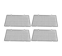 Qudinip Support de Refroidissement en Acier Inoxydable, 4 Pièces, Support de Cuisson Robuste pour Cuisine et Barbecue, 40,4x25x1,3 Cm