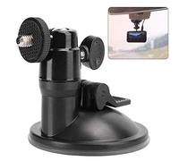 Qudinip Support monté sur Véhicule en Alliage D'aluminium, Ventouse à Vide pour Véhicule à Forte Adsorption, Angle Réglable pour Voiture, Noir et Argent, 1 Pièce (Noire)