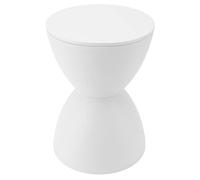 Qudinip Tabouret Rond en Plastique Moderne et élégant en Forme de Sablier, pour Salle D'essayage, 30cm/11,81 Pouces, 42cm/16,54 Pouces (Blanche)