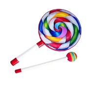 Qudinip Tambour à Main pour Enfants, Instrument de Percussion Arc-en-Ciel Multicolore pour L'éducation Musicale et Les Activités Amusantes, Matériau PVC Durable, 1 unité (6 Pouces)