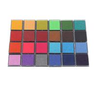 Qudinip Tampon Encreur, Tampon Encreur Lavable 24 Couleurs avec un Fort Pouvoir de Coloration, Tampons Encreurs Pigmentés pour Enfants, Bricolage, Artisanat, Fabrication de Cartes,