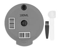 Qudinip Tasse Filtrante à Capsules de café Réutilisable avec Brosse et Cuillère pour Machines à café, PP écologique et Acier Inoxydable, Gris et Noir 1 unité (180ML)
