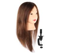 Qudinip Tête de Mannequin avec Support, Formation en Cosmétologie de Haute qualité pour Coiffeurs et étudiants en beauté, Cheveux Mixtes