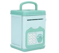 Qudinip Tirelire en Plastique avec Mot de Passe et Empreintes Digitales, ATM Interactive Mignonne pour Enfants, Facile à Transporter, Tirelire éducative en Plastique 15 X 11 X 10 Cm (Verte)