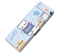 Qudinip Trousse à Crayons Grande Trousse de Style Dessin animé avec Taille-Crayon intégré pour Enfants à L'école 1 X Portable Grande capacité (Ourse)