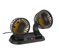 Qudinip Ventilateur de Voiture à Double Tête, 360 Réglable avec un Flux D'air Solide pour les Bus de Bus de Merde de Véhicules DC12V DC12V, 2 Têtes Tournantes Installation D'adhésif à