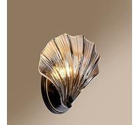 qudkdhs Applique Murale en Verre en Forme d'éventail, entièrement en cuivre, Lanterne créative en Forme de Coquillage, luminaire décoratif d'intérieur pour Salle à Manger, Salon, E14