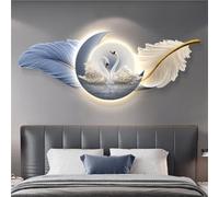 qudkdhs Décoration Murale Imitation 3D, Art Mural Moderne, Peinture décorative LED en Relief, Sculptures murales Lumineuses, Tableau Mural à Brancher pour Chambre, entrée (L, 150 x 50 cm)