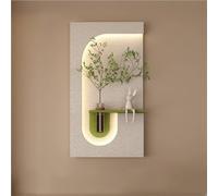 qudkdhs Décoration Murale LED en grès, Tableau décoratif Moderne avec Vase, Peinture Murale 3D, Sculptures murales pour Chambre, Salon, Bureau (Marron, 140 x 80 cm)