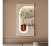 qudkdhs Décoration Murale LED en grès, Tableau décoratif Moderne avec Vase, Peinture Murale 3D, Sculptures murales pour Chambre, Salon, Bureau (Marron, 140 x 80 cm)