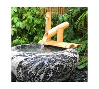 qudkdhs Fontaine d'extérieur en Bambou, décoration de Jardin Japonais, Paysage Aquatique Zen Feng Shui avec kit de Pompe réglable pour décoration de Jardin intérieur et de pelouse