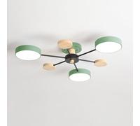qudkdhs Plafonnier Moderne du Milieu du siècle Sputnik à 3 Lampes, Blanc, Vert, Gris, Style Ferme en Bois, Proche de la molécule Nordique, éclairage Rond pour Chambre à Coucher, sa