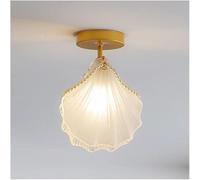 qudkdhs Plafonnier Semi-encastré en Verre dépoli Coquillage doré, Petit plafonnier de Couloir Moderne - Plafonniers Modernes de Style bohème côtier