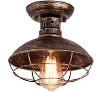 qudkdhs Plafonniers Suspendus en Forme de Cage métallique, plafonniers industriels rétro, plafonniers Semi-encastrés pour Chambre à Coucher, Cuisine, Salon, Couloir (Bronze)